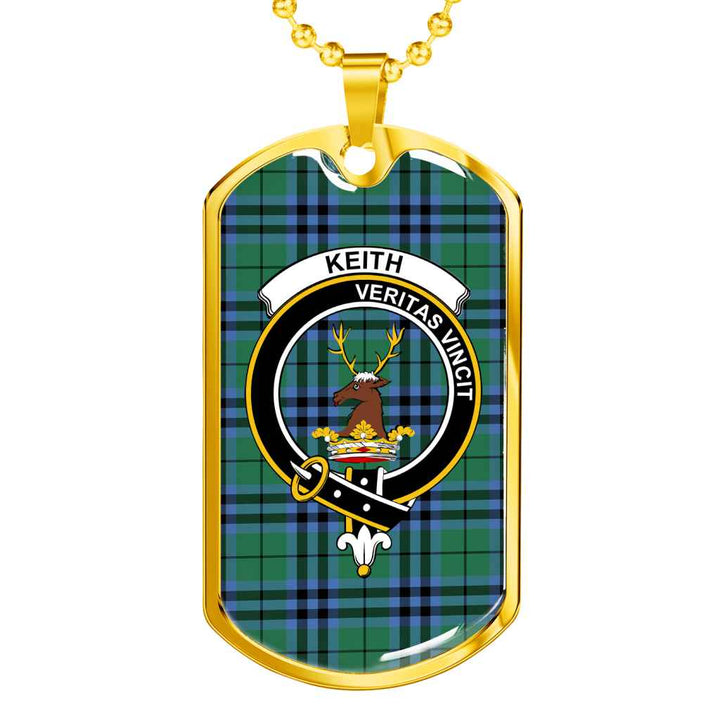 Scottish Keith Clan Crest Tartan Military Dog Tag Necklace Tartan Plaid 2