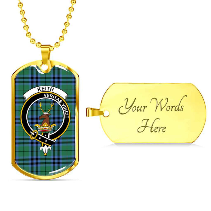 Scottish Keith Clan Crest Tartan Military Dog Tag Necklace Tartan Plaid 4