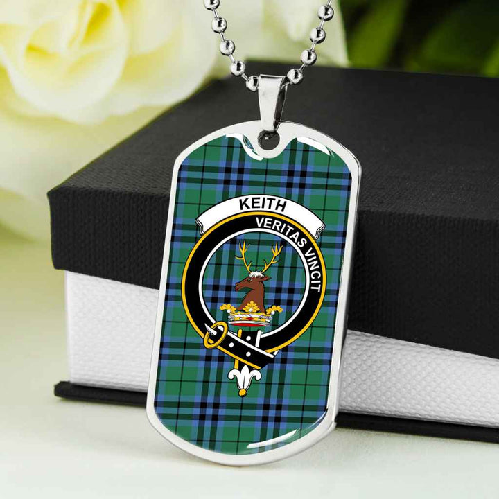 Scottish Keith Clan Crest Tartan Military Dog Tag Necklace Tartan Plaid 5
