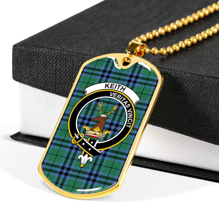 Scottish Keith Clan Crest Tartan Military Dog Tag Necklace Tartan Plaid 6