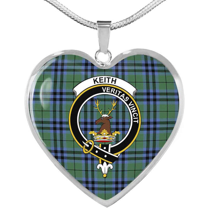 Scottish Keith Clan Crest Tartan Necklace Heart Tartan Plaid 1
