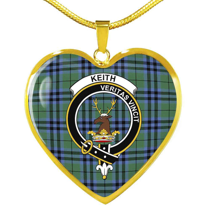 Scottish Keith Clan Crest Tartan Necklace Heart Tartan Plaid 2
