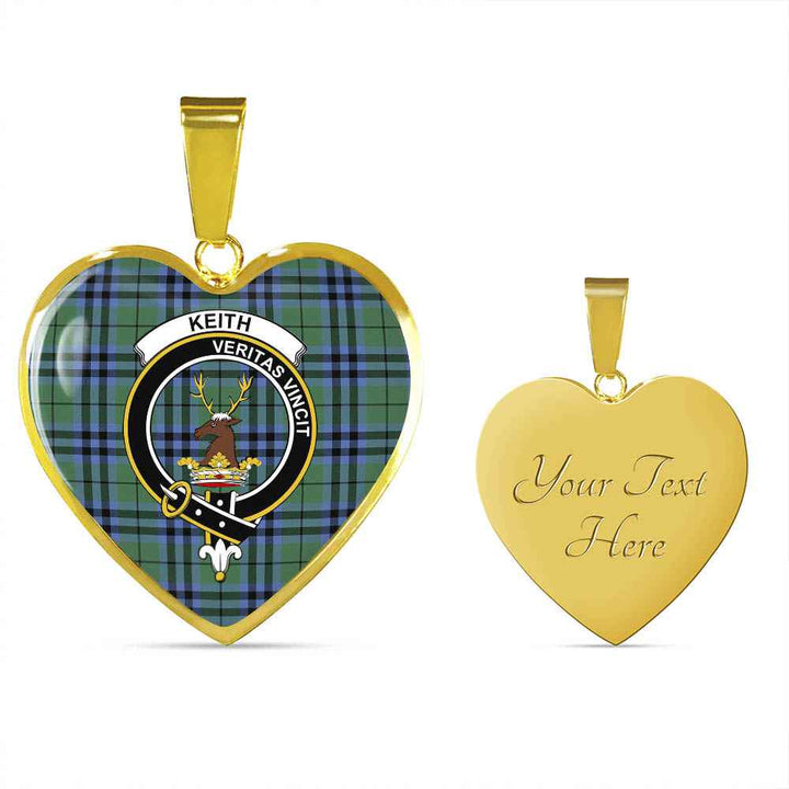 Scottish Keith Clan Crest Tartan Necklace Heart Tartan Plaid 4