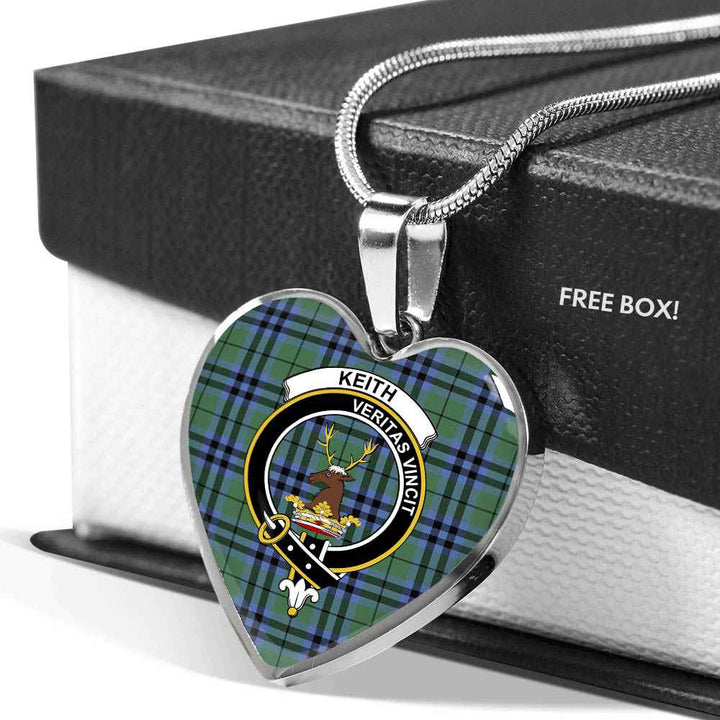 Scottish Keith Clan Crest Tartan Necklace Heart Tartan Plaid 5