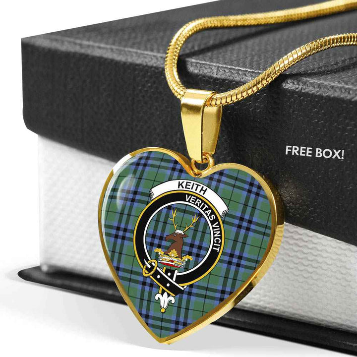 Scottish Keith Clan Crest Tartan Necklace Heart Tartan Plaid 6