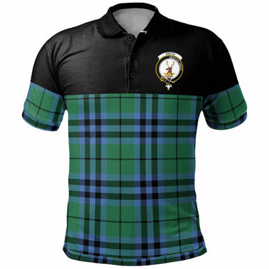 Scottish Keith Clan Crest Tartan Polo Shirt - Horizontal Style Front Side Tartan Plaid