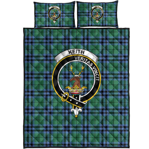 Scottish Keith Clan Crest Tartan Quilt Bed Set Tartan Plaid 1