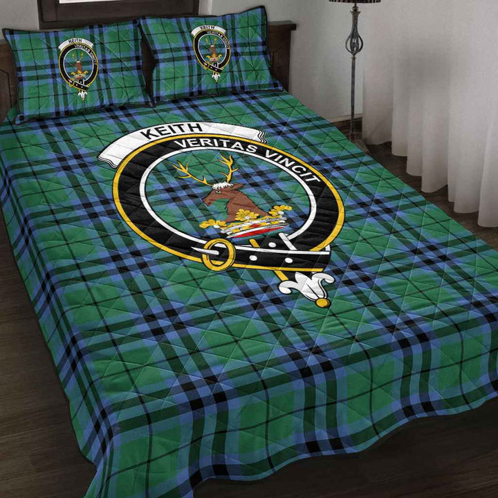 Scottish Keith Clan Crest Tartan Quilt Bed Set Tartan Plaid 2