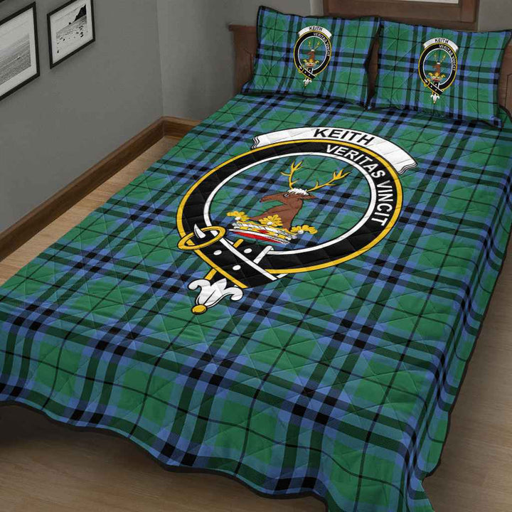 Scottish Keith Clan Crest Tartan Quilt Bed Set Tartan Plaid 3