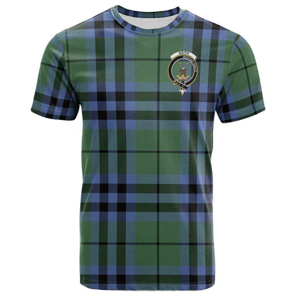 Scottish Keith Clan Crest Tartan T-Shirt Front Side Tartan Plaid