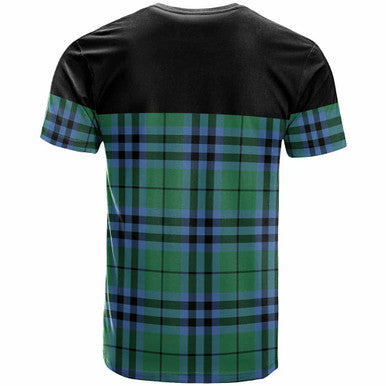 Scottish Keith Clan Crest Tartan T-Shirt - Horizontal Style Back Side Tartan Plaid