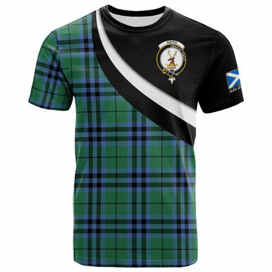 Scottish Keith Clan Crest Tartan T-Shirt - Scotland Forever Style Front Side Tartan Plaid
