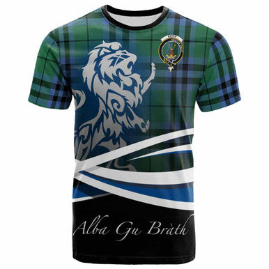 Scottish Keith Clan Crest Tartan T-Shirt - Scotland Lion Front Side Tartan Plaid