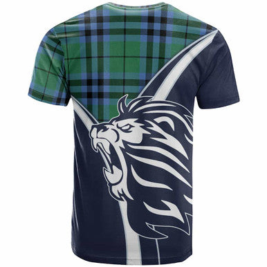 Scottish Keith Clan Crest Tartan T-Shirt - Bend Style Back Side Tartan Plaid