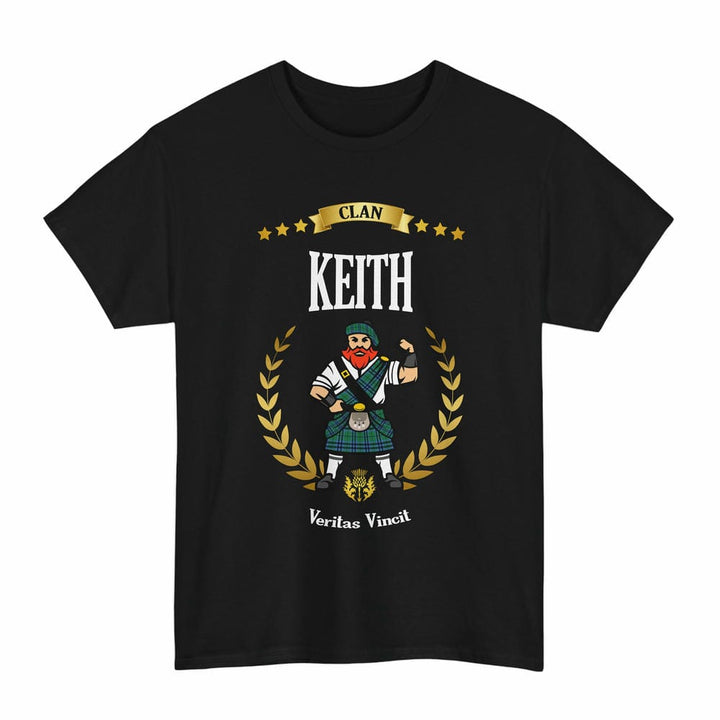 Scottish Keith Clan Tartan T-Shirt - Motto Scotsman Tartan Plaid Black Color