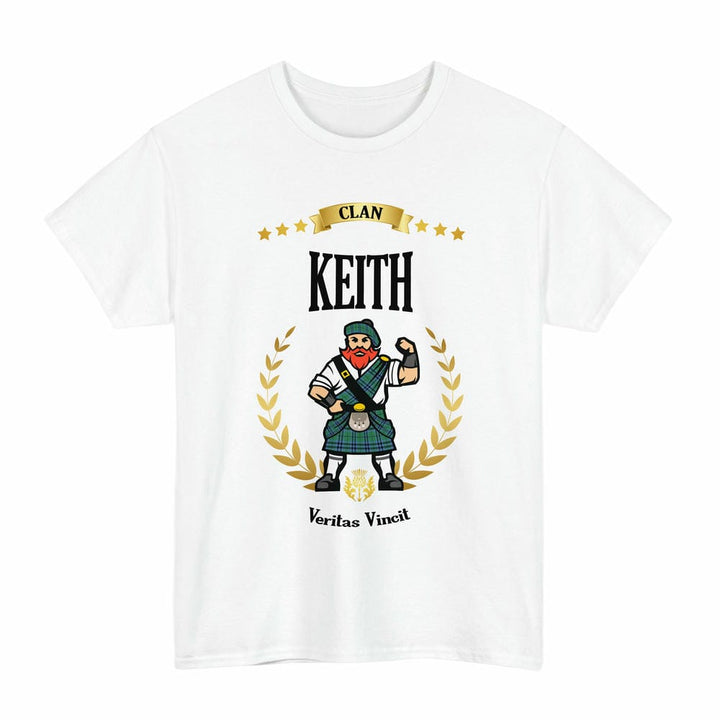 Scottish Keith Clan Tartan T-Shirt - Motto Scotsman Tartan Plaid White Color