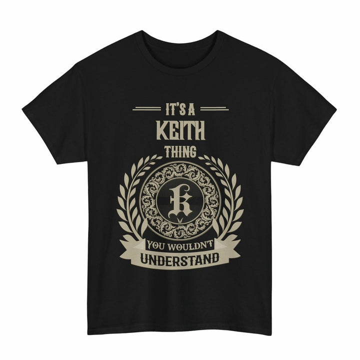 Scottish Keith Clan Tartan T-Shirt - Vintage Family Name Tartan Plaid Black Color