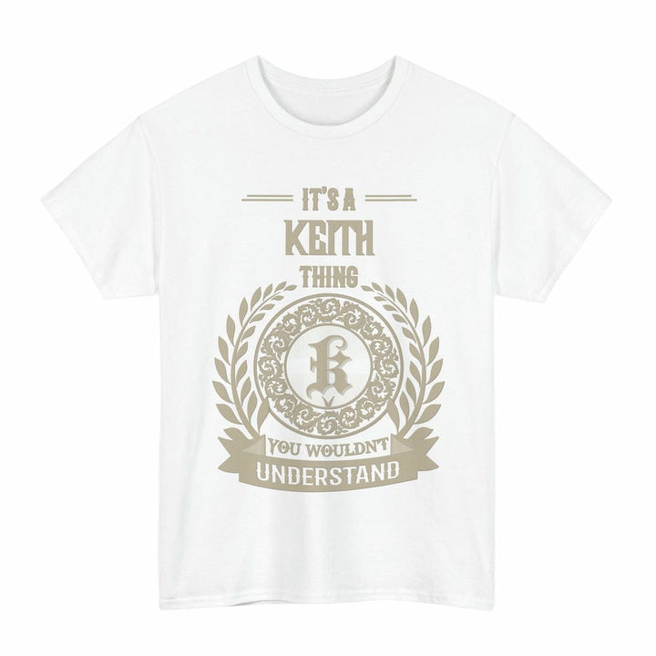 Scottish Keith Clan Tartan T-Shirt - Vintage Family Name Tartan Plaid White Color