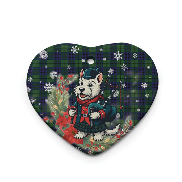 Scottish Keith Modern Clan Tartan Ceramic Ornament Cute Scottish Terrier Dog Heart Style Tartan Plaid