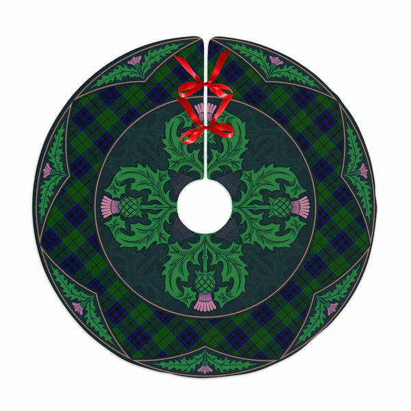 Scottish Keith Modern Clan Tartan Christmas Tree Skirt Old Scottish Thistle Flower No Tassels Tartan Plaid 1