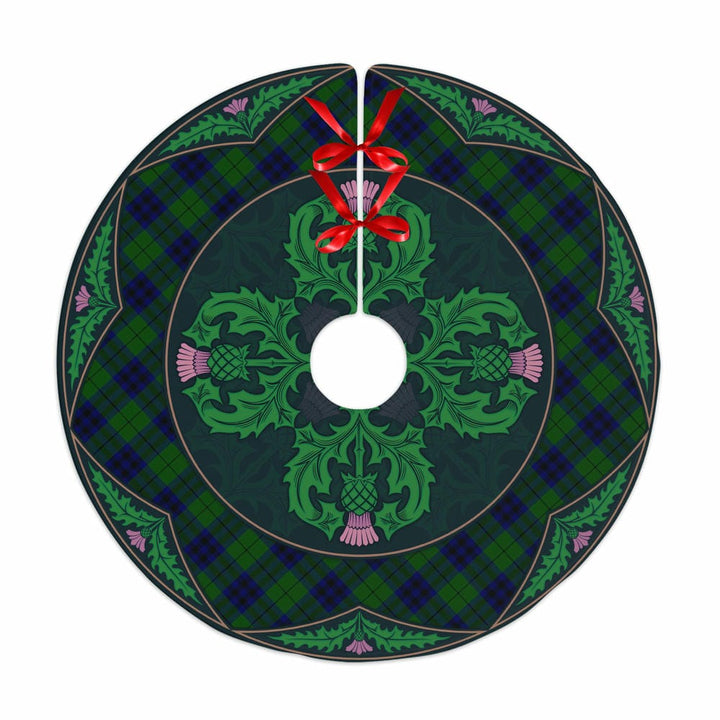 Scottish Keith Modern Clan Tartan Christmas Tree Skirt Old Scottish Thistle Flower No Tassels Tartan Plaid 1