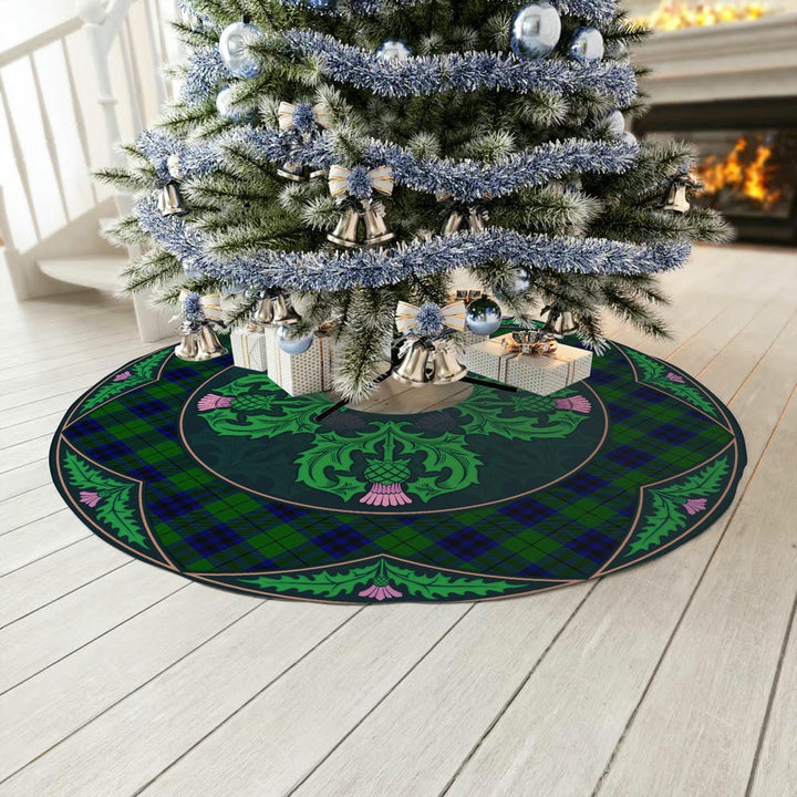 Scottish Keith Modern Clan Tartan Christmas Tree Skirt Old Scottish Thistle Flower No Tassels Tartan Plaid 3