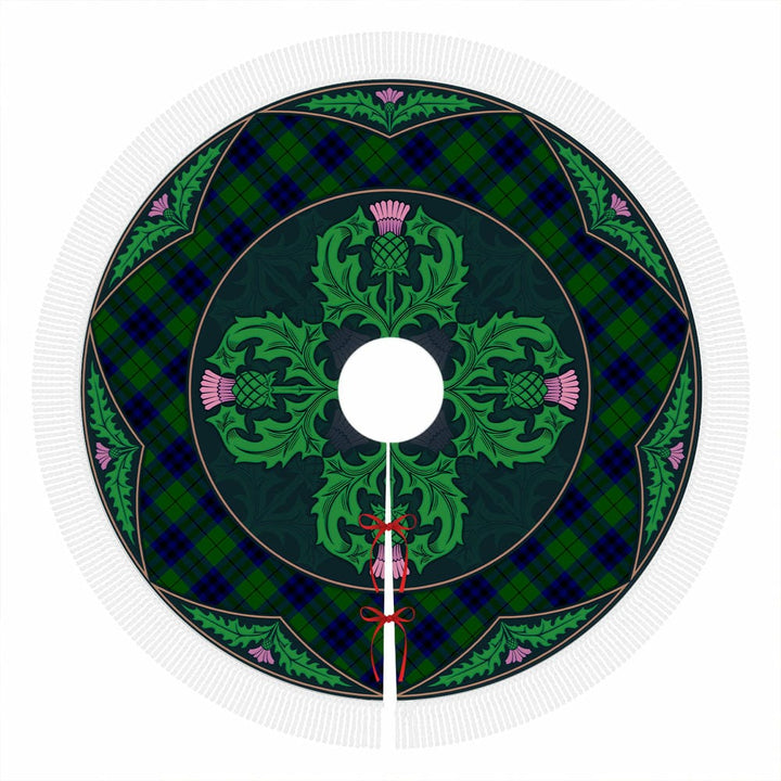 Scottish Keith Modern Clan Tartan Christmas Tree Skirt Old Scottish Thistle Flower Tassels Tartan Plaid 1