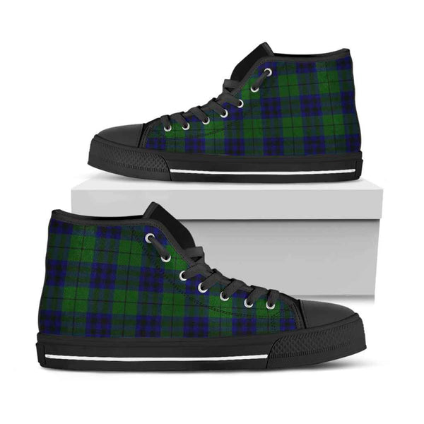 Scottish Keith Modern Clan Tartan High Top Shoes Black Sole Tartan Plaid