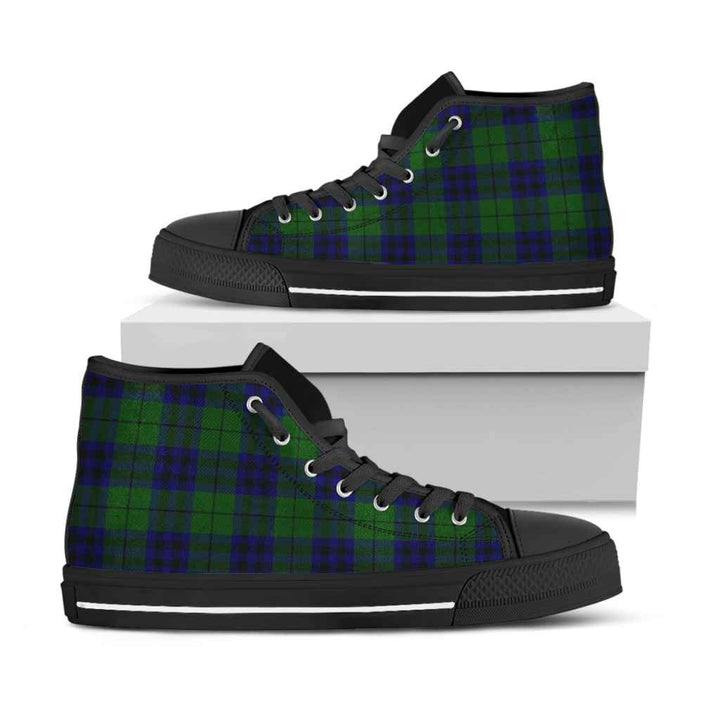 Scottish Keith Modern Clan Tartan High Top Shoes Black Sole Tartan Plaid