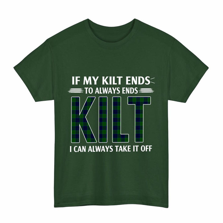 Scottish Keith Modern Clan Tartan Kilt Pride T-Shirt Tartan Plaid Forest Green Color