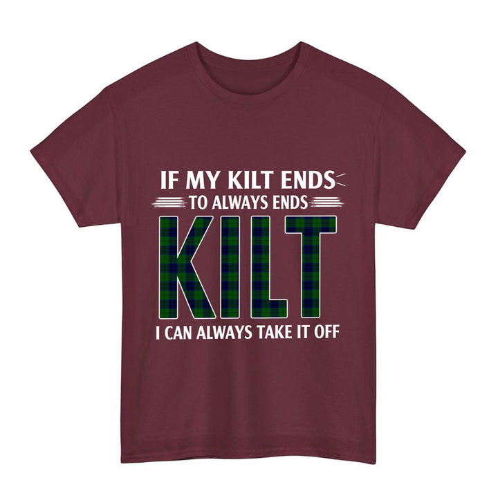 Scottish Keith Modern Clan Tartan Kilt Pride T-Shirt Tartan Plaid Maroon Color