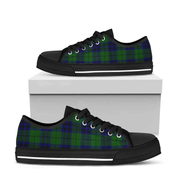Scottish Keith Modern Clan Tartan Low Top Shoes Black Sole Tartan Plaid