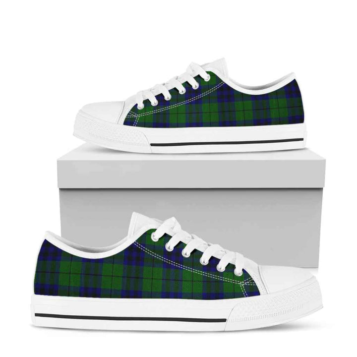 Scottish Keith Modern Clan Tartan Low Top Shoes White Sole Tartan Plaid