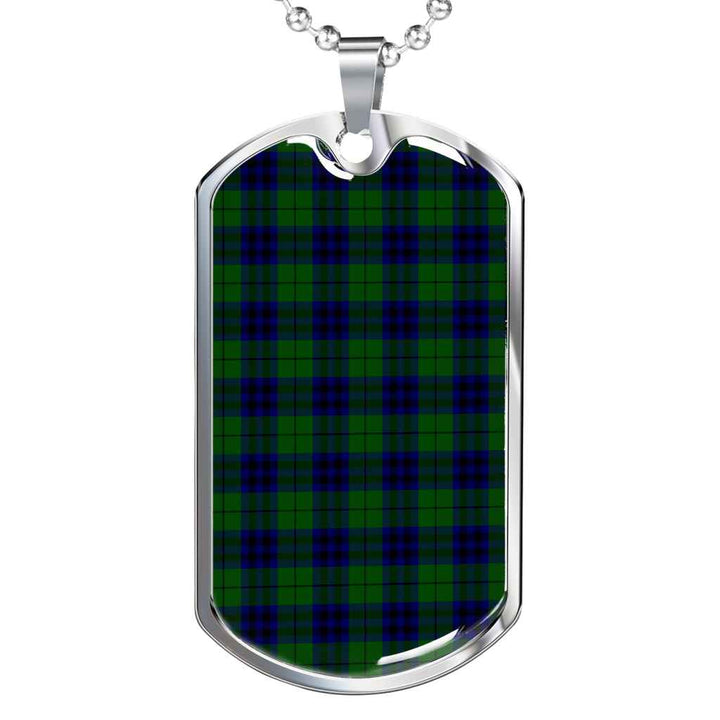 Scottish Keith Modern Clan Tartan Military Dog Tag Necklace Tartan Plaid