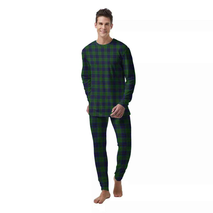 Scottish Keith Modern Clan Tartan Pajama Set  Men Front Side Tartan Plaid