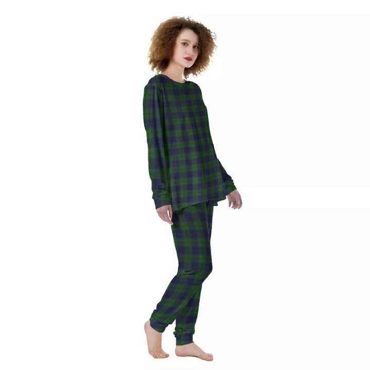 Scottish Keith Modern Clan Tartan Pajama Set Women Front Side Tartan Plaid