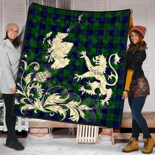 Scottish Keith Modern Clan Tartan Quilt Rampant Lion with Thistle Tartan Plaid 2