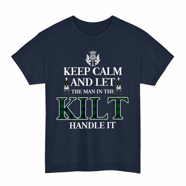 Scottish Keith Modern Clan Tartan T-Shirt - Keep Calm Tartan Plaid Navy Color