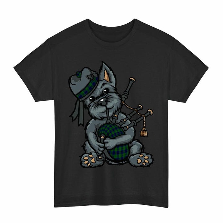 Scottish Keith Modern Clan Tartan Terrier Bagpipes T-Shirt Tartan Plaid Black Color
