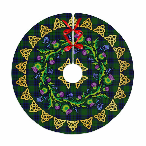 Scottish Keith Modern Clan Tartan Thistle Celtic Knot Christmas Tree Skirt No Tassels Tartan Plaid 1