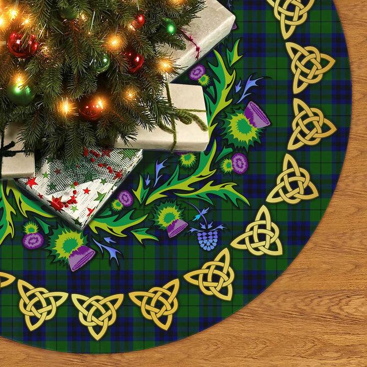 Scottish Keith Modern Clan Tartan Thistle Celtic Knot Christmas Tree Skirt No Tassels Tartan Plaid 2