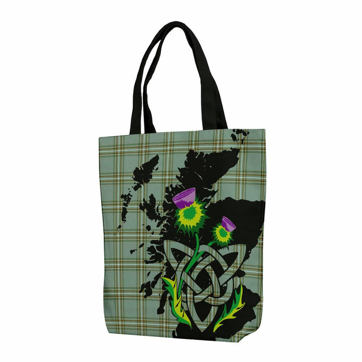 Scottish Kelly Dress Clan Tartan Canvas Bag With Shoulder Strap With Thistle Tartan Plaid 1