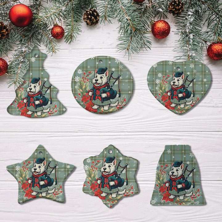 Scottish Kelly Dress Clan Tartan Ceramic Ornament Cute Scottish Terrier Dog All Style Tartan Plaid