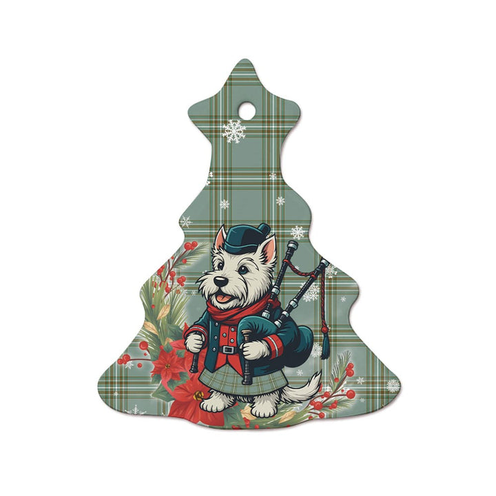 Scottish Kelly Dress Clan Tartan Ceramic Ornament Cute Scottish Terrier Dog Tree Style Tartan Plaid