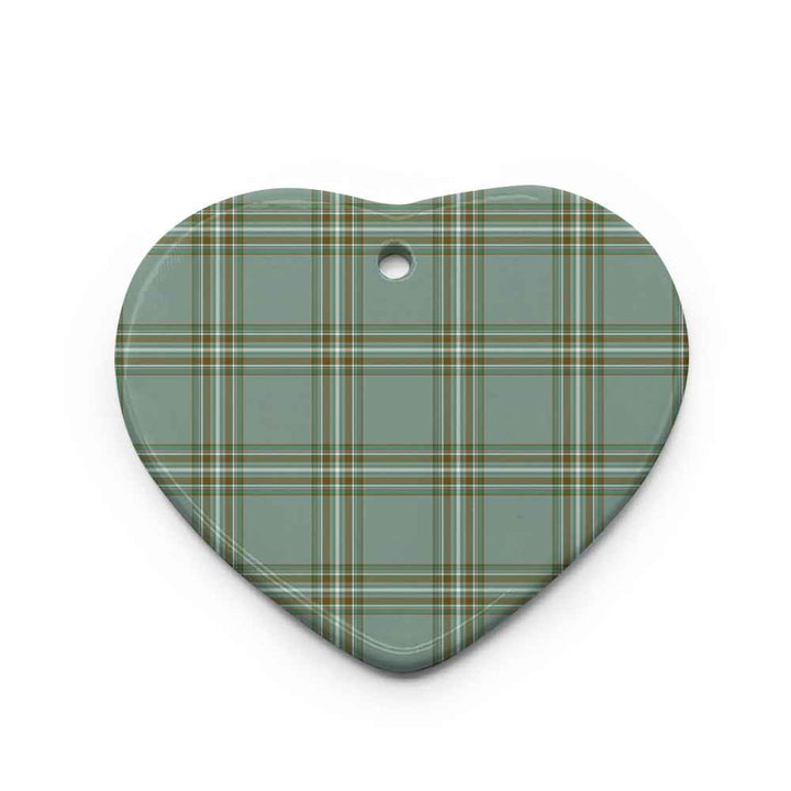 Scottish Kelly Dress Clan Tartan Ceramic Ornament Heart Shape Tartan Plaid