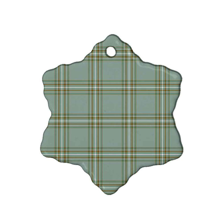 Scottish Kelly Dress Clan Tartan Ceramic Ornament Snow Flake Shape Tartan Plaid