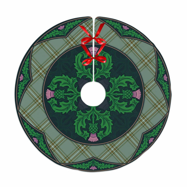 Scottish Kelly Dress Clan Tartan Christmas Tree Skirt Old Scottish Thistle Flower No Tassels Tartan Plaid 1