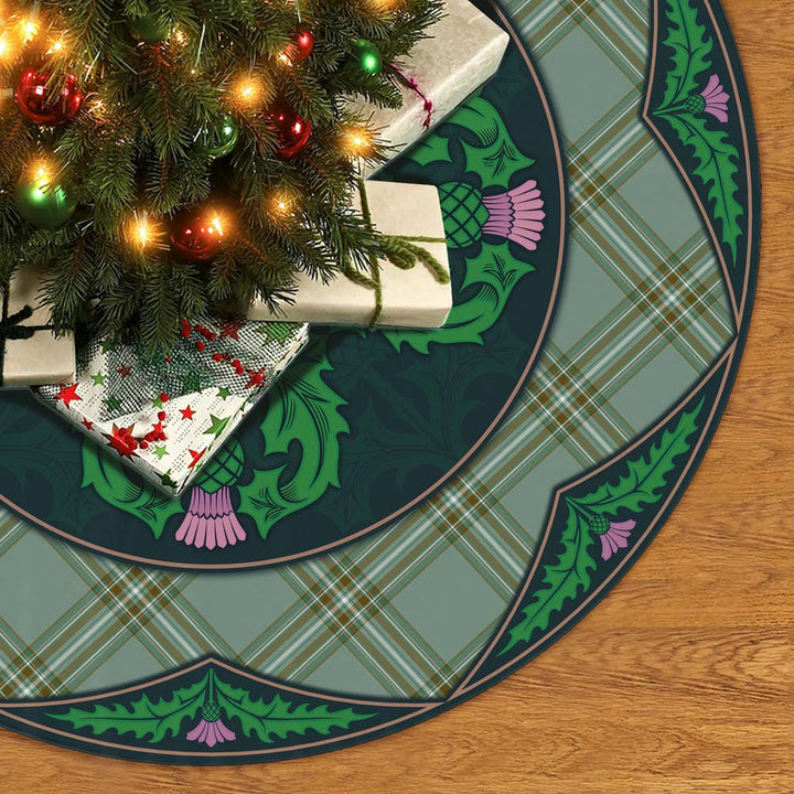 Scottish Kelly Dress Clan Tartan Christmas Tree Skirt Old Scottish Thistle Flower No Tassels Tartan Plaid 2