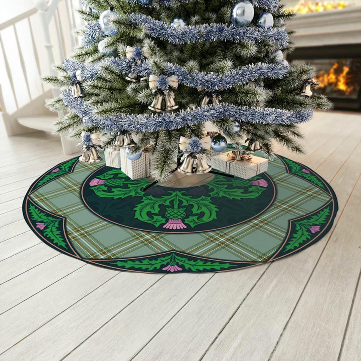 Scottish Kelly Dress Clan Tartan Christmas Tree Skirt Old Scottish Thistle Flower No Tassels Tartan Plaid 3