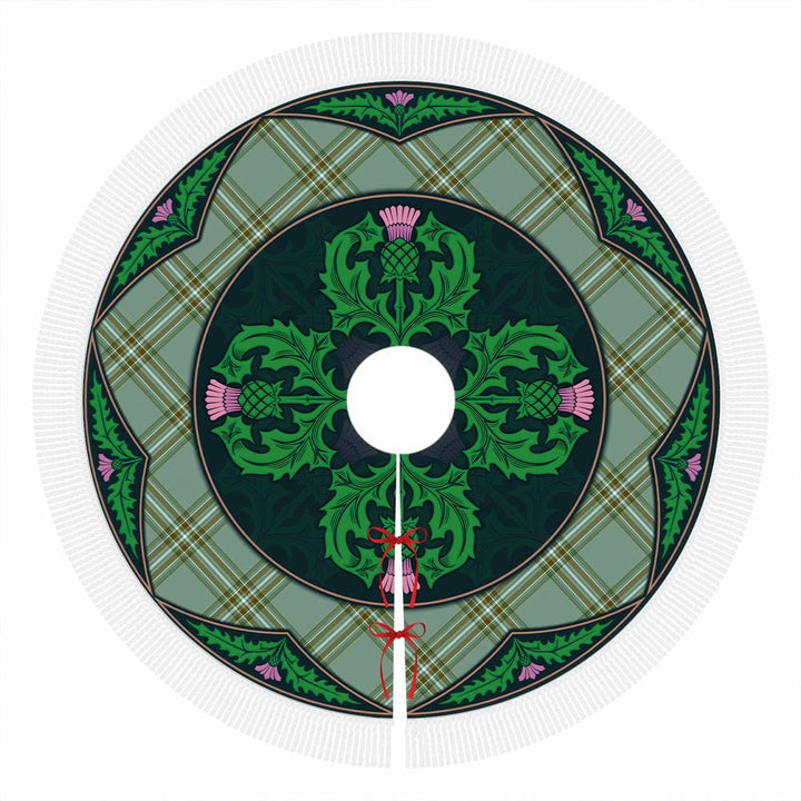 Scottish Kelly Dress Clan Tartan Christmas Tree Skirt Old Scottish Thistle Flower Tassels Tartan Plaid 1